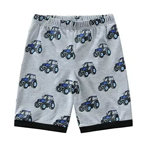 Little Boys Pajamas 100% Cotton Fire Truck Sleepwear Baby Boy 4 Pcs Summer Pjs Kids Short Sets Toddler Jammies Clothes - 7