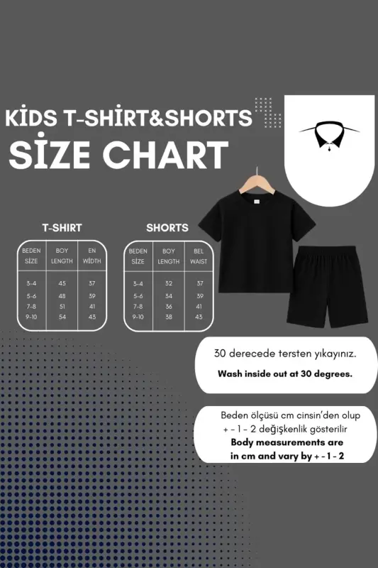 Little Cat Printed Red Kids Shorts T-shirt Set - Girl Boy Kids Summer Bike Collar - DUBU BUTİK