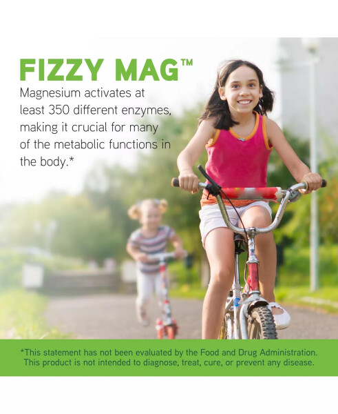 Little DaVinci Fizzy Mag - Effervescent Magnesium Supplement for Kids to Support Brain Health, Relaxation and Behavior - With Calcium, Riboflavin, and More - Lemon Lime Flavor - 516 g, 75 Servings No Color - 2