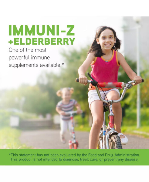 Little DaVinci Immuni-z + Elderberry - Kids Zinc Lozenge to Support Immune Health, Healthy Lungs and Throat Tissue - With Vitamin D3, Zinc, Elderberry and More - Lemon Flavor No Color - 3