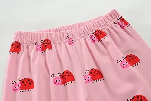 Little Girls Pajamas Qisqa Yengli 100% Paxta Toddler Pjs Suv Pari Kiyimi Unicorn Pijama Yozgi Kiyimlar To'plami 1-7T - 5