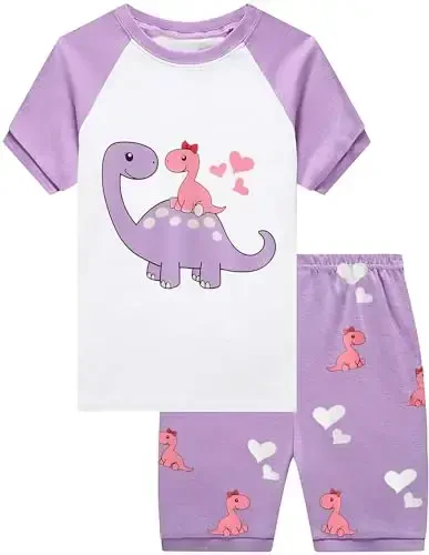 Little Girls Pajamas Short Sleeve 100% Cotton Toddler Pjs Mermaid Sleepwear Unicorn Pajama Summer Clothes Sets 1-7T - LITTLE