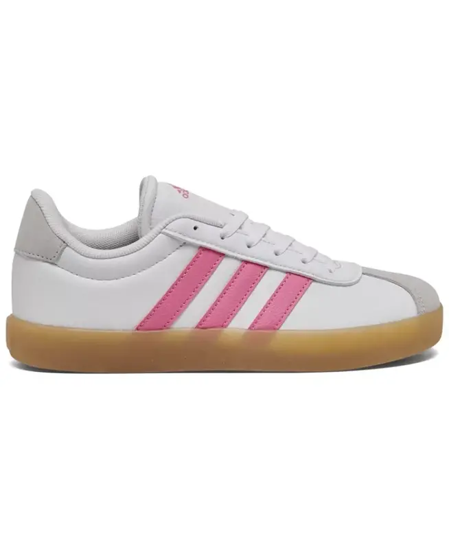 Little Girls VL Court 3.0 Casual Sneakers from Finish Line-White/Pink - 2