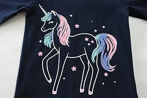 Little Hand Девочки Пижамы Динозавр Хлопок Единорог Pjs Jammies Осень Зима Длинный Рукав Детская Одежда для Сна Комплекты для Размера 2-7T - 2