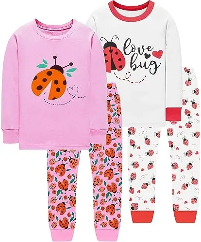 Little Hand Girls Pajamas Dinosaur Cotton Unicorn Pjs Jammies Fall Winter Long Sleeve Kids Sleepwear Sets for Size 2-7T 