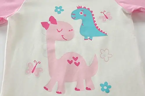 Little Hand Girls Pajamas Dinosaur Cotton Unicorn Pjs Jammies Fall Winter Long Sleeve Kids Sleepwear Sets for Size 2-7T - 7