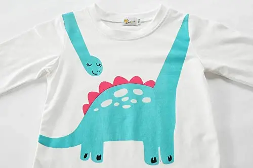 Little Hand Girls Pajamas Dinosaur Cotton Unicorn Pjs Jammies Fall Winter Long Sleeve Kids Sleepwear Sets for Size 2-7T - 2