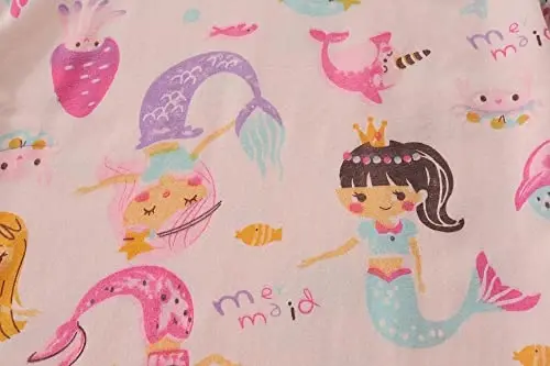 Little Hand Girls Pajamas Dinosaur Cotton Unicorn Pjs Jammies Kuzgi Qish Uzun Yengli Bolalar Uyqu Kiyimlari To'plamlari 2-7T Hajmi uchun - 5