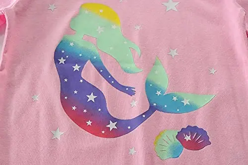 Little Hand Girls Pajamas Dinosaur Cotton Unicorn Pjs Jammies Kuzgi Qish Uzun Yengli Bolalar Uyqu Kiyimlari To'plamlari 2-7T Hajmi uchun - 3