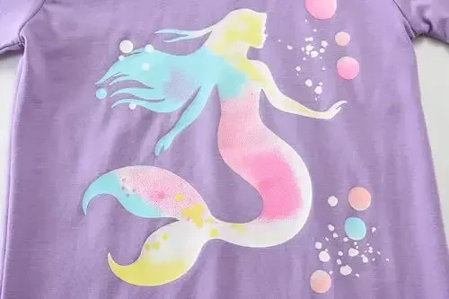 Little Hand Girls Pajamas Dinosaur Paxta Unicorn Pjs Jammies Kuzgi Qish Uzun Yengli Bolalar Uyqu Kiyimlar To'plamlari 2-7T Hajmi uchun - 2