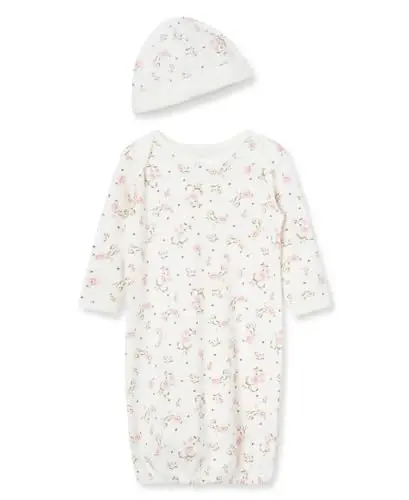 Little Me Baby Girls' 2-Piece Nightgown and Cap Set - 5