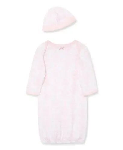 Little Me Baby Girls uchun 2 qismli tungi ko'ylak va shapka to'plami, 100% paxta elastik pastki qismi bilan, chaqaloq uchun zarur narsalar, 0-3 oy - LITTLE ME