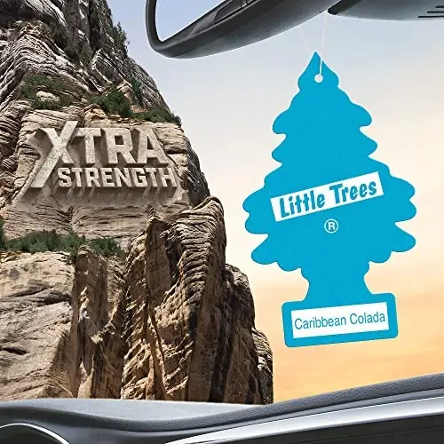 LITTLE TREES Air Fresheners Car Air Freshener. Xtra Strength Provides Long-Lasting Scent for Auto or Home. Extra Boost of Fragrance. Caribbean Colada, 24 Air Fresheners - 4