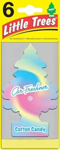 LITTLE TREES Car Air Freshener | Hanging Paper Tree for Home or Car | Cotton Candy | 6 Pack - LITTLE TREES