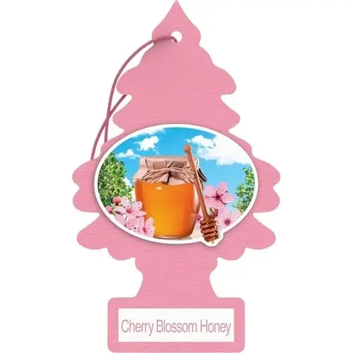 LITTLE TREES Car Air Freshener | Hanging Paper Tree for Home or Car | Cherry Blossom Honey | 6 Pack 