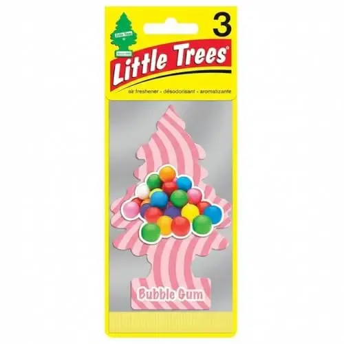 LITTLE TREES Car Air Freshener | Hanging Paper Tree for Home or Car | Bubble Gum - 1
