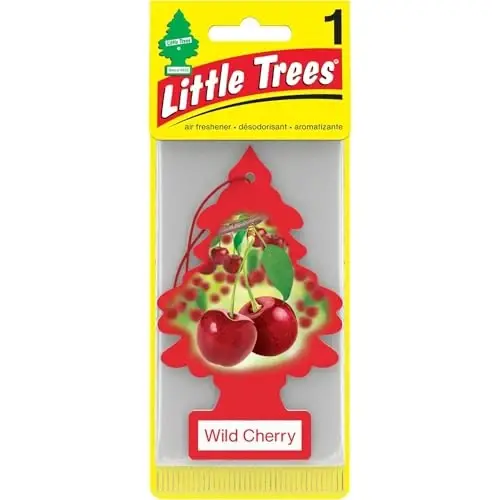 LITTLE TREES Car Air Freshener | Hanging Paper Tree for Home or Car | Wild Cherry | 4 Pack - LITTLE TREES (1)