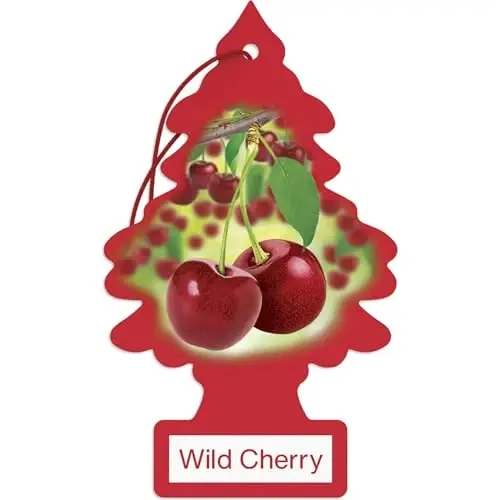 LITTLE TREES Car Air Freshener | Hanging Paper Tree for Home or Car | Wild Cherry | 4 Pack - 1