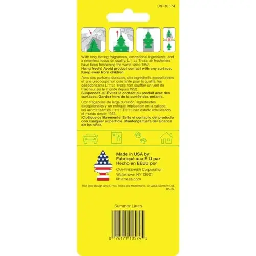 LITTLE TREES Car Air Freshener | Hanging Paper Tree for Home or Car | Summer Linen - 2