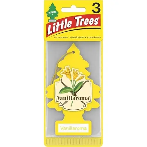 LITTLE TREES Car Air Freshener | Hanging Paper Tree for Home or Car | Vanillaroma | 3 Pack - 2
