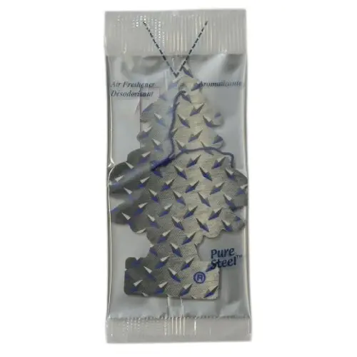 LITTLE TREES Hanging Car, Home and Office Air Freshener, Pure Steel Scent 