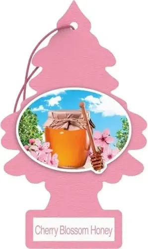 LITTLE TREES Avtomobil uchun havo xushbo'ylantirgichi | Uy yoki avtomobil uchun osiladigan qog'oz daraxt | Olcha guli va asal | 12 ta qadoq - 4