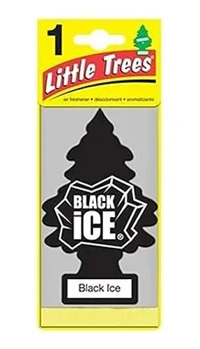 LITTLE TREES Car Air Freshener | Hanging Paper Tree for Home or Car | Black Ice | 1 Pack - 1