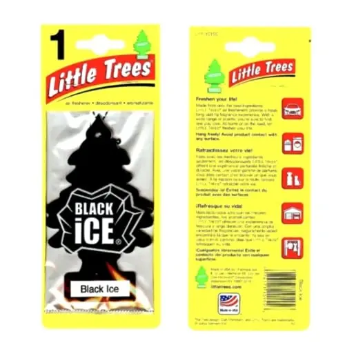 Little Trees Car Air Freshener | Hanging Paper Tree for Home or Car | Black Ice | 3 Pack - 1