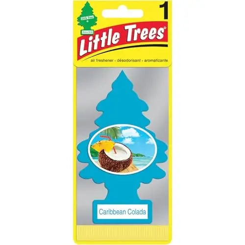 LITTLE TREES Car Air Freshener | Hanging Paper Tree for Home or Car | Caribbean Colada - 2