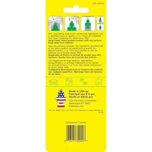 LITTLE TREES Car Air Freshener | Hanging Paper Tree for Home or Car | Caribbean Colada | 3 Pack - 3