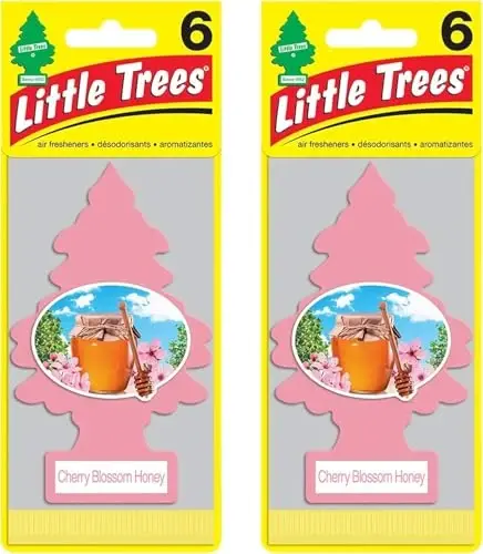 LITTLE TREES Car Air Freshener | Hanging Paper Tree for Home or Car | Cherry Blossom Honey | 12 Pack - LITTLE