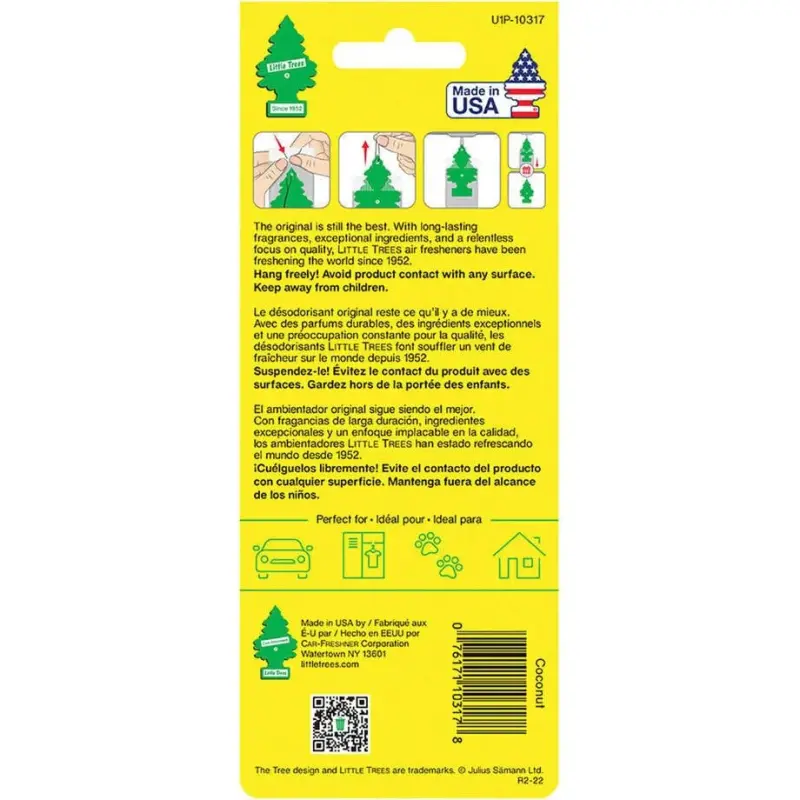 LITTLE TREES Car Air Freshener | Hanging Paper Tree for Home or Car | Coconut | 24 Pack - 4