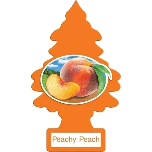 LITTLE TREES Car Air Freshener | Hanging Paper Tree for Home or Car | Peachy Peach Scent | 24 Pack 