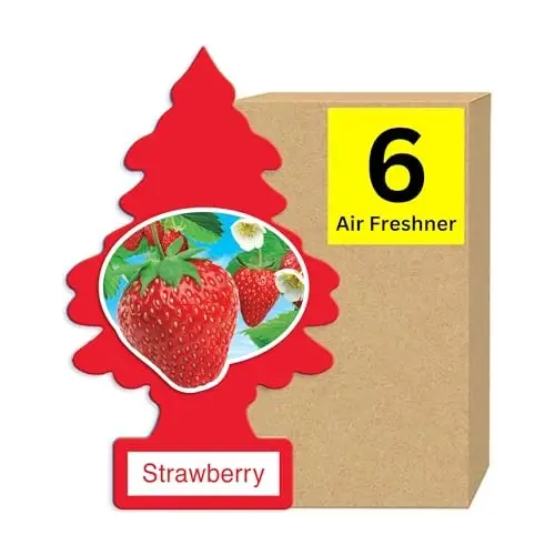 LITTLE TREES Car Air Freshener | Hanging Paper Tree for Home or Car | Strawberry | 6 Pack - 1