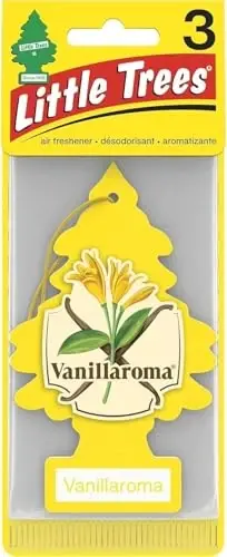 LITTLE TREES Car Air Freshener | Hanging Paper Tree for Home or Car | Vanillaroma | 3 Pack - 1