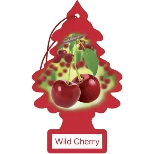 LITTLE TREES Car Air Freshener | Hanging Paper Tree for Home or Car | Wild Cherry | 4 Pack - 1