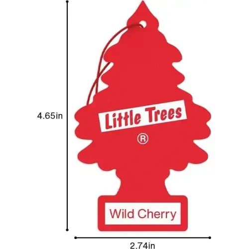 LITTLE TREES Car Air Freshener | Hanging Paper Tree for Home or Car | Wild Cherry | 4 Pack - 7