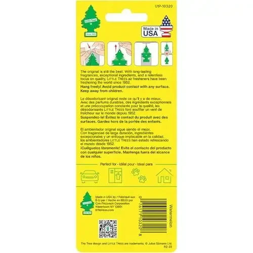 LITTLE TREES Car Air Freshener | Uy uchun yoki avtomobil uchun osilgan qog'oz daraxti | Tarvuz hidi | 6 dona - 3