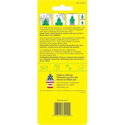 LITTLE TREES Car Air Freshener | Uy uchun yoki mashina uchun osilgan qog'oz daraxti | Tarvuz | 3 dona - 3