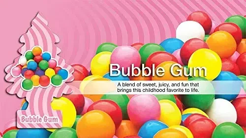 Little Trees Cardboard Hanging Car, Home & Office Air Freshener, Bubble Gum (Pack of 12) - 3