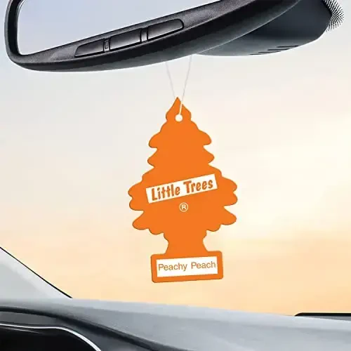 Little Trees Cardboard Hanging Car, Home & Office Air Freshener, Peachy Peach (Pack of 6) - 4