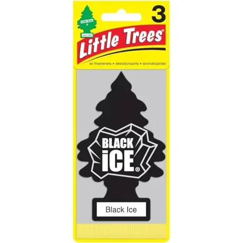 Little Trees Hanging Car and Home Air Freshener, Black Ice (Pack of 3) - Little (1)