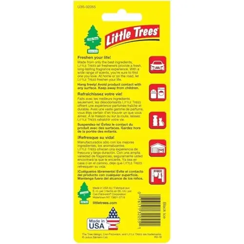 Little Trees Hanging Car and Home Air Freshener, Black Ice (Pack of 3) - 3
