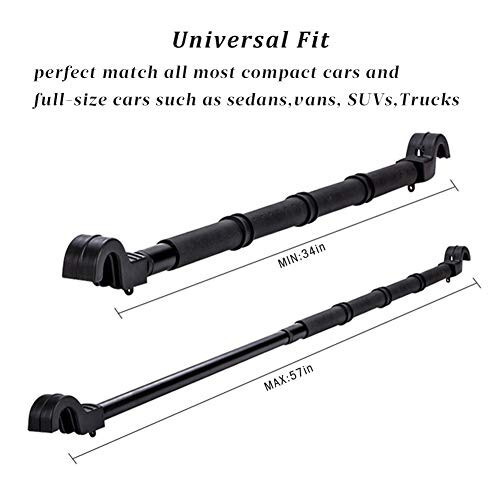 LITTLEMOLE Car Clothes Hanger Bar, Expandable Vehicle Clothing Rack Hanger Rod with Heavy Duty Metal and Rubber Grips, Great for Travel or Garment Cloths - 6