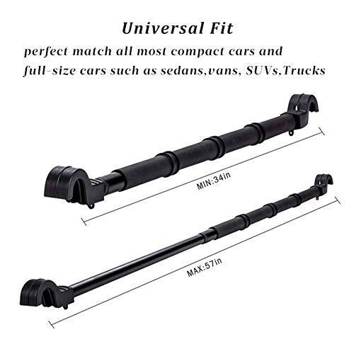 LITTLEMOLE Car Clothes Hanger Bar, Expandable Vehicle Clothing Rack Hanger Rod with Heavy Duty Metal and Rubber Grips, Great for Travel or Garment Cloths - 6