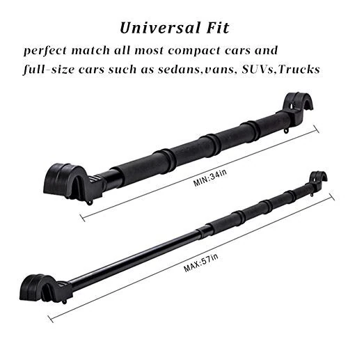 LITTLEMOLE Car Clothes Hanger Bar, Expandable Vehicle Clothing Rack Hanger Rod with Heavy Duty Metal and Rubber Grips, Great for Travel or Garment Cloths - 6