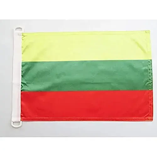 Litva dengiz bayrog'i 18'' x 12'' - Litva bayroqlari 30 x 45 sm. - Qayiq uchun banner 12x18 dyuym - AZ FLAG 