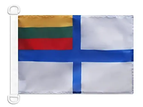 Litva harbiy-dengiz floti NAUTICAL bayrog'i 18'' x 12'' - Litva urush bayroqlari 30 x 45 sm. - Qayiq uchun banner 12x18 dyuym - AZ FLAG 