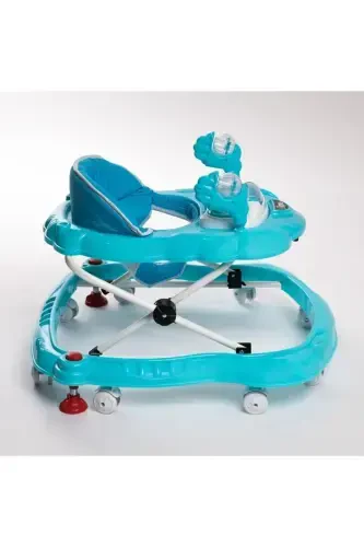 Люкс Игрушечный Музыкальный 3-х уровневый Ходунки-паук для малышей - Бирюзовый - 6