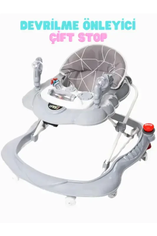 Люкс Опрокидывающийся Предохранитель Двойной Стоп Ходунки Группа Игрушек для Умственного Развития Паук 3-х Уровневый-Антрацит Синий - 1